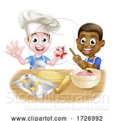 Vector Illustration of Cartoon Kid Chefs Cooking by AtStockIllustration