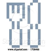 Vector Illustration of Cartoon Knife Fork Cutlery Pixel 8 Bit Video Game Art Icon by AtStockIllustration
