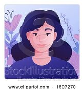 Vector Illustration of Cartoon Lady Profile Illustration Internet Call Avatar by AtStockIllustration
