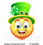 Vector Illustration of Cartoon Leprechaun Emoticon Emoji Face Icon by AtStockIllustration