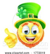 Vector Illustration of Cartoon Leprechaun Emoticon Emoji Face Icon by AtStockIllustration