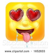 Vector Illustration of Cartoon Love or Lust Emoji Emoticon Icon Character by AtStockIllustration