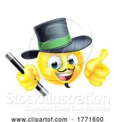 Vector Illustration of Cartoon Magician Emoticon Face Thumbs up Icon by AtStockIllustration