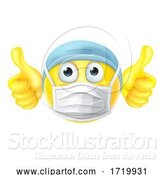 Vector Illustration of Cartoon Mask Emoticon Emoji Thumbs up PPE Doctor Nurse by AtStockIllustration