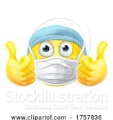 Vector Illustration of Cartoon Mask Emoticon Emoji Thumbs up PPE Doctor Nurse by AtStockIllustration
