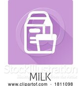 Vector Illustration of Cartoon Milk Dairy Lactose Carton Glass Food Allergy Icon by AtStockIllustration