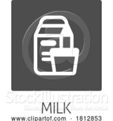Vector Illustration of Cartoon Milk Dairy Lactose Carton Glass Food Allergy Icon by AtStockIllustration
