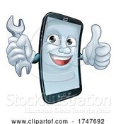 Vector Illustration of Cartoon Mobile Phone Repair Spanner Thumbs up Cartoon by AtStockIllustration