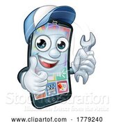 Vector Illustration of Cartoon Mobile Phone Repair Spanner Thumbs up Cartoon by AtStockIllustration