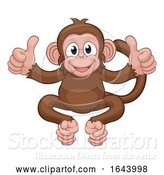 Vector Illustration of Cartoon Monkey Animal Giving Double Thumbs up by AtStockIllustration