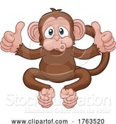 Vector Illustration of Cartoon Monkey Animal Giving Double Thumbs up by AtStockIllustration