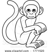 Vector Illustration of Cartoon Monkey Chinese Zodiac Horoscope Animal Year Sign by AtStockIllustration