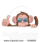 Vector Illustration of Cartoon Monkey Sunglasses Animal Thumbs up Sign by AtStockIllustration