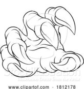 Vector Illustration of Cartoon Monster Claw Dinosaur Dragon Talon Hand by AtStockIllustration