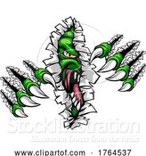 Vector Illustration of Cartoon Monster with Talon Claw Tearing a Rip Through Wall by AtStockIllustration