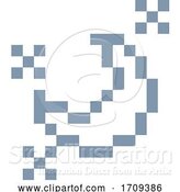 Vector Illustration of Cartoon Moon and Stars Pixel 8 Bit Video Game Art Icon by AtStockIllustration