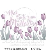 Vector Illustration of Cartoon Mothers Day German Alles Gute Zum Muttertag Design by AtStockIllustration