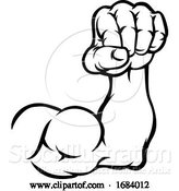 Vector Illustration of Cartoon Muscular Arm Bicep Muscle and Fist by AtStockIllustration