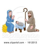 Vector Illustration of Cartoon Nativity Christmas Scene by AtStockIllustration