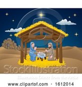 Vector Illustration of Cartoon Nativity Christmas Scene Cartoon by AtStockIllustration