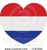 Vector Illustration of Cartoon Netherlands Dutch Flag Heart Concept by AtStockIllustration