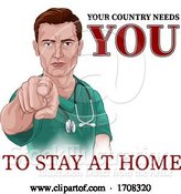 Vector Illustration of Cartoon Nurse Doctor Pointing Your Country Needs You by AtStockIllustration