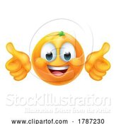 Vector Illustration of Cartoon Orange Fruit Emoticon Emoji Mascot Icon by AtStockIllustration