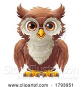 Vector Illustration of Cartoon Owl Wise Old Bird Cartoon by AtStockIllustration