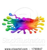 Vector Illustration of Cartoon Paint Splash Rainbow Color Splat Design Splatter by AtStockIllustration