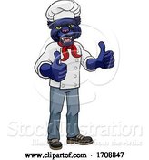 Vector Illustration of Cartoon Panther Chef Mascot Character by AtStockIllustration