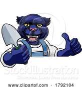 Vector Illustration of Cartoon Panther Gardener Gardening Animal Mascot by AtStockIllustration