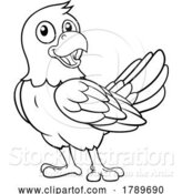 Vector Illustration of Cartoon Parrot Macaw Bird Coloring Mascot by AtStockIllustration