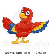 Vector Illustration of Cartoon Parrot Red Macaw Bird Wildlife Mascot by AtStockIllustration
