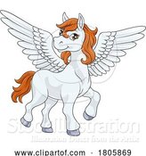 Vector Illustration of Cartoon Pegasus Wings Horse Animal by AtStockIllustration