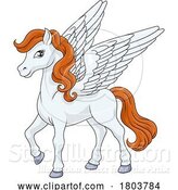 Vector Illustration of Cartoon Pegasus Wings Horse Animal Illustration by AtStockIllustration