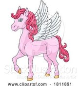 Vector Illustration of Cartoon Pegasus Wings Horse Animal Illustration by AtStockIllustration