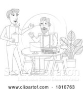 Vector Illustration of Cartoon People Working Business Illustration Office Scene by AtStockIllustration