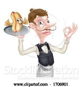 Vector Illustration of Cartoon Perfect Hotdog Waiter by AtStockIllustration