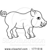 Vector Illustration of Cartoon Pig Boar Chinese Zodiac Horoscope Animal Year Sign by AtStockIllustration