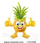Vector Illustration of Cartoon Pineapple Fruit Emoticon Emoji Mascot by AtStockIllustration