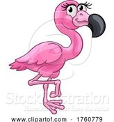 Vector Illustration of Cartoon Pink Flamingo Bird Animal Illustration by AtStockIllustration