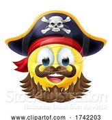 Vector Illustration of Cartoon Pirate Emoticon Face by AtStockIllustration