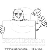 Vector Illustration of Cartoon Plumber Eagle Plunger Plumbing Mascot by AtStockIllustration
