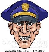 Vector Illustration of Cartoon Policeman Mean Police Officer Ponting Cartoon by AtStockIllustration