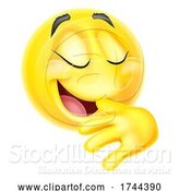 Vector Illustration of Cartoon Proud Pleased Emoticon Emoji Face Icon by AtStockIllustration