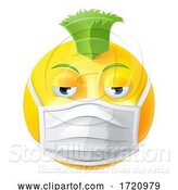 Vector Illustration of Cartoon Punk Emoticon Emoji PPE Medical Mask Face Icon by AtStockIllustration