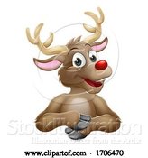 Vector Illustration of Cartoon Reindeer Christmas Santa Deer by AtStockIllustration