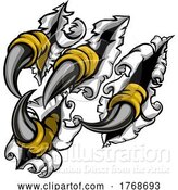Vector Illustration of Cartoon Ripping Tearing Monster Dinosaur Eagle Claw Talons by AtStockIllustration