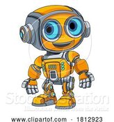 Vector Illustration of Cartoon Robot Mascot Cute Fun Alien Character Guy by AtStockIllustration