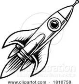 Vector Illustration of Cartoon Rocket Ship by AtStockIllustration